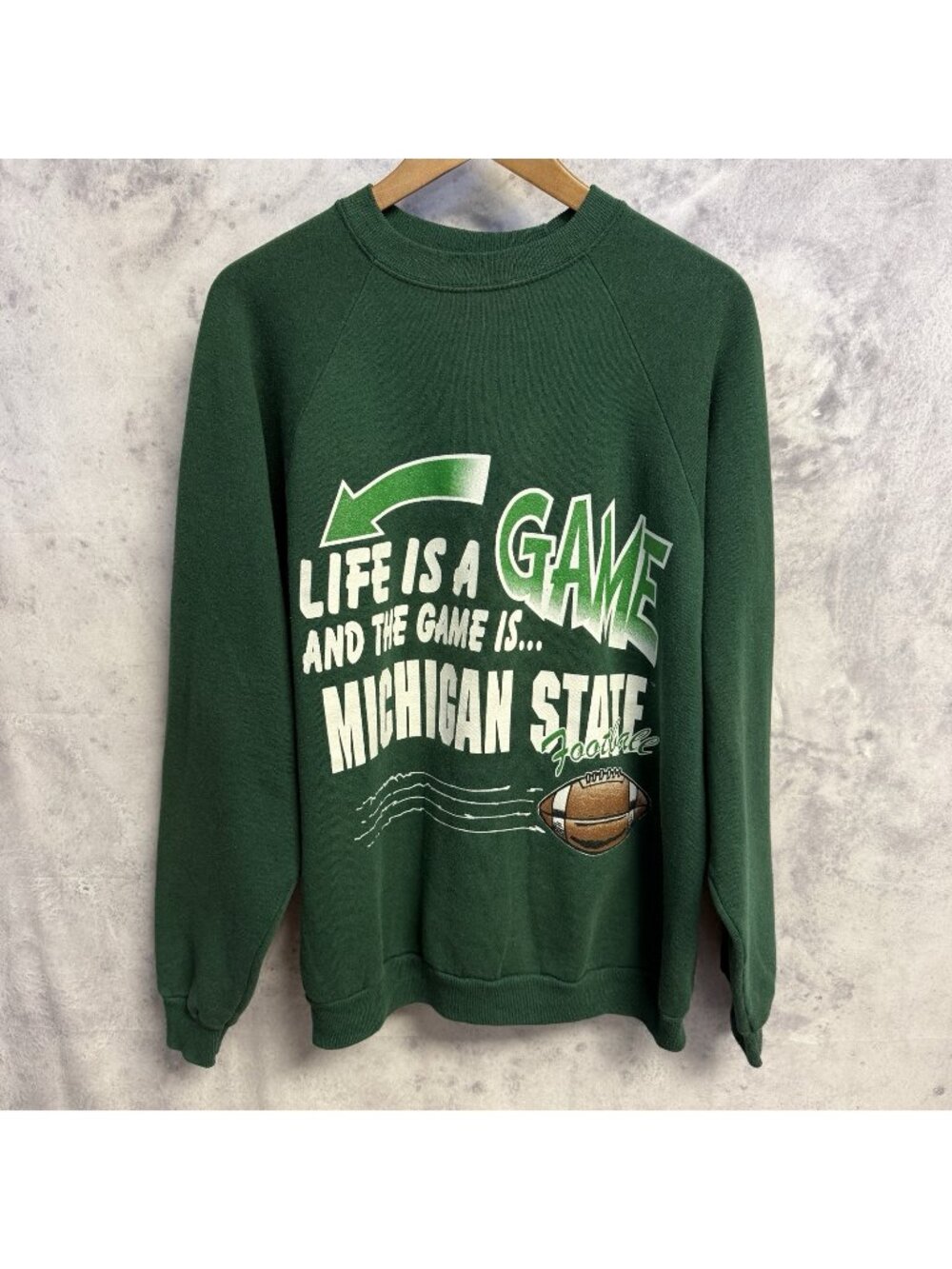Vintage Michigan State Spartans Sweatshirt Mens XL Green College Football
